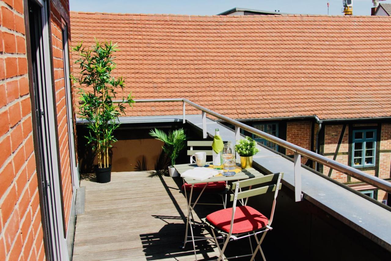 Ferienwohnung Domspatz, 50Qm, Top-Lage, Style, Dachterrasse, Business Schwerin  Exterior foto